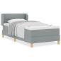 Preview: Boxspringbett mit Matratze Hellgrau 100x200 cm Stoff