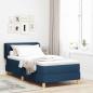 Preview: ARDEBO.de - Boxspringbett mit Matratze Blau 100x200 cm Stoff
