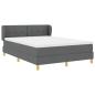 Preview: Boxspringbett mit Matratze Dunkelgrau 140x190 cm Stoff