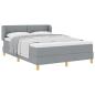 Preview: ARDEBO.de - Boxspringbett mit Matratze Hellgrau 140x200 cm Stoff