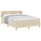 Preview: Boxspringbett mit Kopfteil Creme 140 x 200 cm Stoff