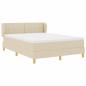 Preview: Boxspringbett mit Kopfteil Creme 140 x 200 cm Stoff