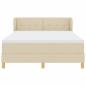 Preview: Boxspringbett mit Kopfteil Creme 140 x 200 cm Stoff