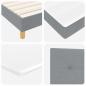 Preview: ARDEBO.de - Boxspringbett mit Matratze Hellgrau 160x200 cm Stoff