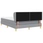 Preview: Boxspringbett mit Kopfteil Hellgrau 160 x 200 cm Stoff