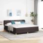 Preview: ARDEBO.de - Boxspringbett mit Matratze Dunkelbraun 180x200 cm Stoff