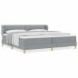 Preview: Boxspringbett mit Matratze Hellgrau 200x200 cm Stoff