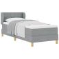 Preview: Boxspringbett mit Matratze Hellgrau 80x200 cm Stoff