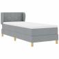 Preview: Boxspringbett mit Matratze Hellgrau 80x200 cm Stoff