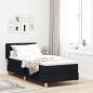 Preview: ARDEBO.de - Boxspringbett mit Matratze Schwarz 80x200 cm Stoff