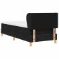 Preview: Boxspringbett mit Matratze Schwarz 80x200 cm Stoff