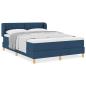 Preview: Boxspringbett mit Matratze Blau 140x190 cm Stoff