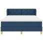 Preview: Boxspringbett mit Matratze Blau 140x190 cm Stoff