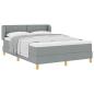 Preview: Boxspringbett mit Matratze Hellgrau 140x200 cm Stoff