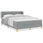 Preview: Boxspringbett mit Matratze Hellgrau 140x200 cm Stoff