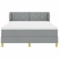 Preview: Boxspringbett mit Matratze Hellgrau 140x200 cm Stoff