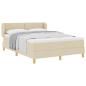 Preview: Boxspringbett mit Matratze Creme 160x200 cm Stoff