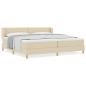 Preview: Boxspringbett mit Matratze Creme 200x200 cm Stoff