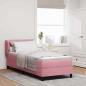 Preview: ARDEBO.de - Boxspringbett mit Matratze Rosa 80x200 cm Samt