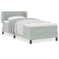 Preview: Boxspringbett mit Matratze Hellgrau 90x200 cm Samt