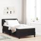 Preview: ARDEBO.de - Boxspringbett mit Matratze Schwarz 90x200 cm Samt