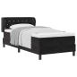 Preview: ARDEBO.de - Boxspringbett mit Matratze Schwarz 100x200 cm Samt