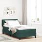 Preview: ARDEBO.de - Boxspringbett mit Matratze Dunkelgrün 100x200 cm Samt