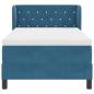 Preview: Boxspringbett mit Matratze Dunkelblau 100x200 cm Samt