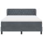 Preview: Boxspringbett mit Matratze in Dunkelgrau, 140x190 cm, aus Samt