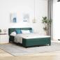 Preview: ARDEBO.de - Boxspringbett mit Matratze Dunkelgrün 140x200 cm Samt