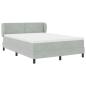 Preview: ARDEBO.de - Boxspringbett mit Matratze Hellgrau 160x200 cm Samt