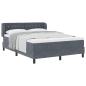 Preview: Boxspringbett mit Matratze Dunkelgrau 160x200 cm Samt