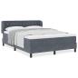 Preview: Boxspringbett mit Matratze Dunkelgrau 160x200 cm Samt