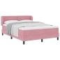 Preview: Boxspringbett mit Matratze Rosa 160x200 cm Samt
