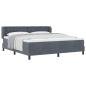 Preview: Boxspringbett mit Matratze Dunkelgrau 180x200 cm Samt