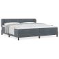 Preview: Boxspringbett mit Matratze Dunkelgrau 200x200 cm Samt