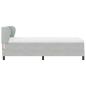 Preview: Boxspringbett mit Kopfteil Hellgrau 90 x 190 cm Samt