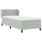 Preview: Boxspringbett mit Kopfteil Hellgrau 90 x 190 cm Samt