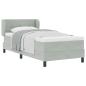 Preview: ARDEBO.de - Boxspringbett mit Matratze Hellgrau 90x200 cm Samt