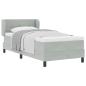 Preview: Boxspringbett mit Matratze Hellgrau 90x200 cm Samt