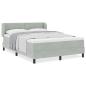 Preview: Boxspringbett mit Matratze Hellgrau 140x190 cm Samt
