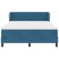 Preview: ARDEBO.de - Boxspringbett mit Matratze Dunkelblau 140x190 cm Samt