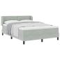Preview: Boxspringbett mit Matratze Hellgrau 160x200 cm Samt