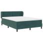 Preview: Boxspringbett mit Matratze Dunkelgrün 160x200 cm Samt