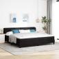 Preview: ARDEBO.de - Boxspringbett mit Matratze Schwarz 200x200 cm Samt
