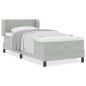 Preview: Boxspringbett mit Matratze Hellgrau 90x190 cm Samt