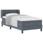 Preview: Boxspringbett mit Matratze Dunkelgrau 90x190 cm Samt