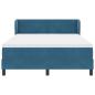 Preview: Boxspringbett mit Matratze Dunkelblau 140x190 cm Samt
