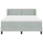 Preview: Boxspringbett mit Kopfteil Hellgrau 140 x 200 cm Samt
