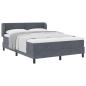 Preview: Boxspringbett mit Matratze Dunkelgrau 160x200 cm Samt